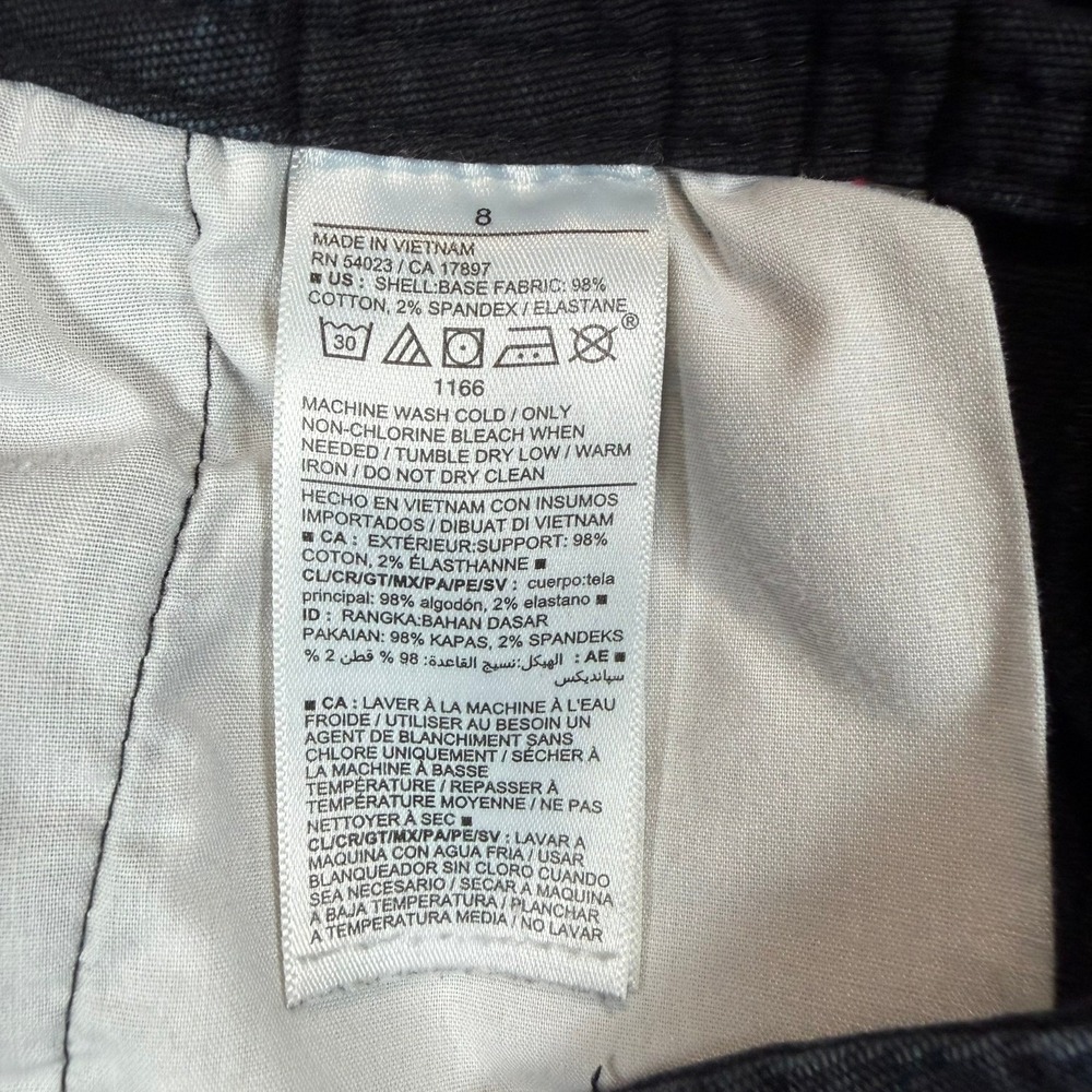 Old Navy Wide Leg Pants Womens 8 Black Stretch Cotton Utility Cropped Casual - Picture 4 of 10